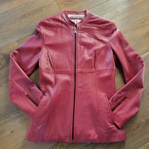 Jones New York Red Leather Jacket